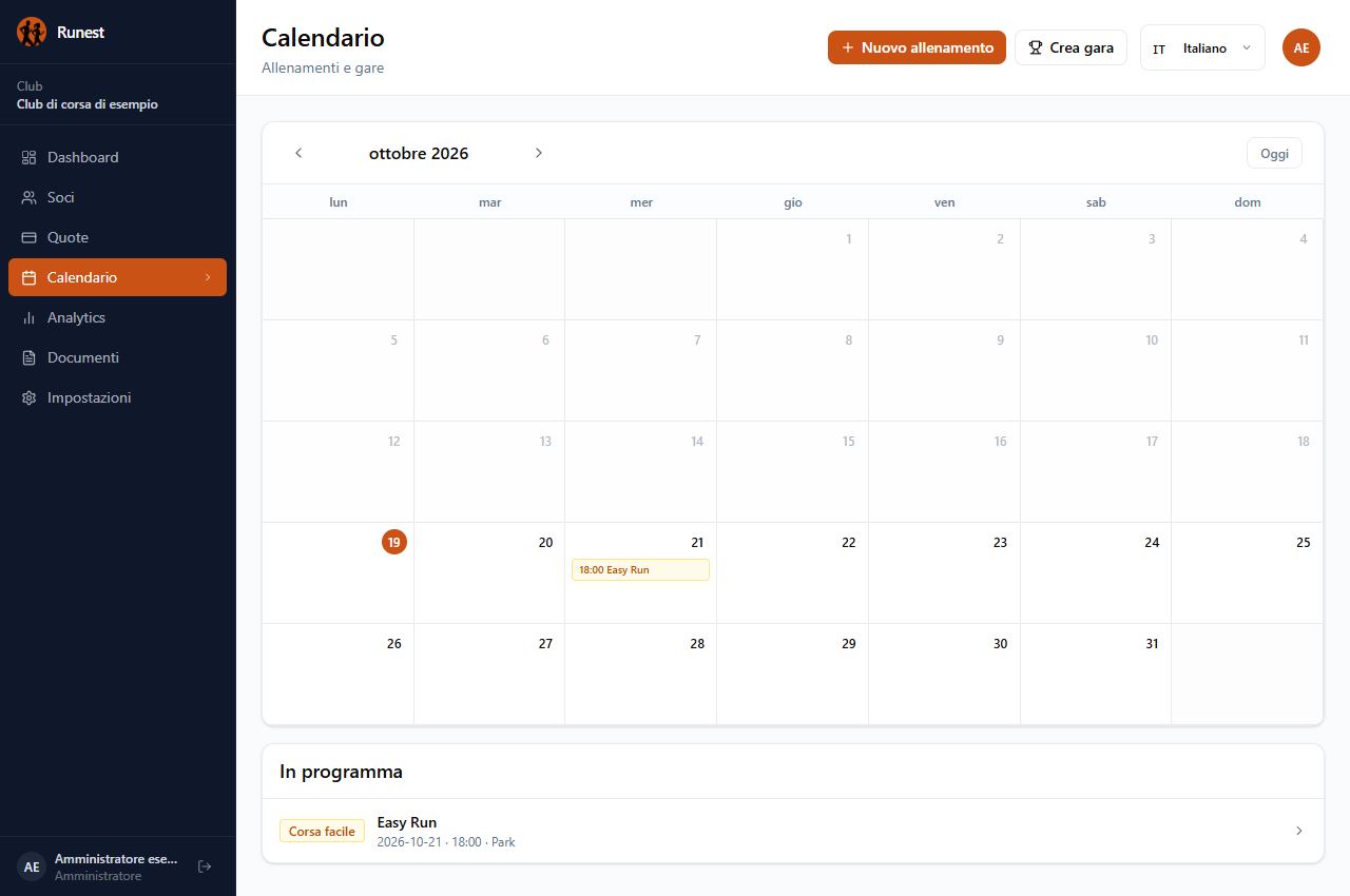Il prossimo allenamento, organizzato